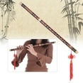 thumbnail image 1 of Yeacher Pluggable Bitter Bamboo Flute Dizi Traditional Handmade Chinese Musical Woodwind Instrument Key of C Study Level Professional Performance, 1 of 8