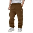 thumbnail image 2 of Piuwrlz Toddler Boys Brown Sweatpants Cotton Jogger Pants Relaxed Fit Pant Brown Size 120, 2 of 4