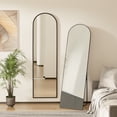 thumbnail image 4 of BestOffice 59"x16" Arched Full-Length Aluminum Frame Mirror with stand, Free-Standing or Wall-Mounted for Bedroom, 4 of 8