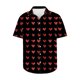 thumbnail image 1 of Camisas de Manga Larga para Hombres Día de San Valentín Impreso Botón Solapa, Camisa de Manga Corta Casual para Regalos, 1 of 9