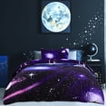 thumbnail image 2 of REGALWOVEN Galaxy Printed Duvet Cover Single Size Bedding Quilt Cover Set of 3, Dark Purple, 2 of 7
