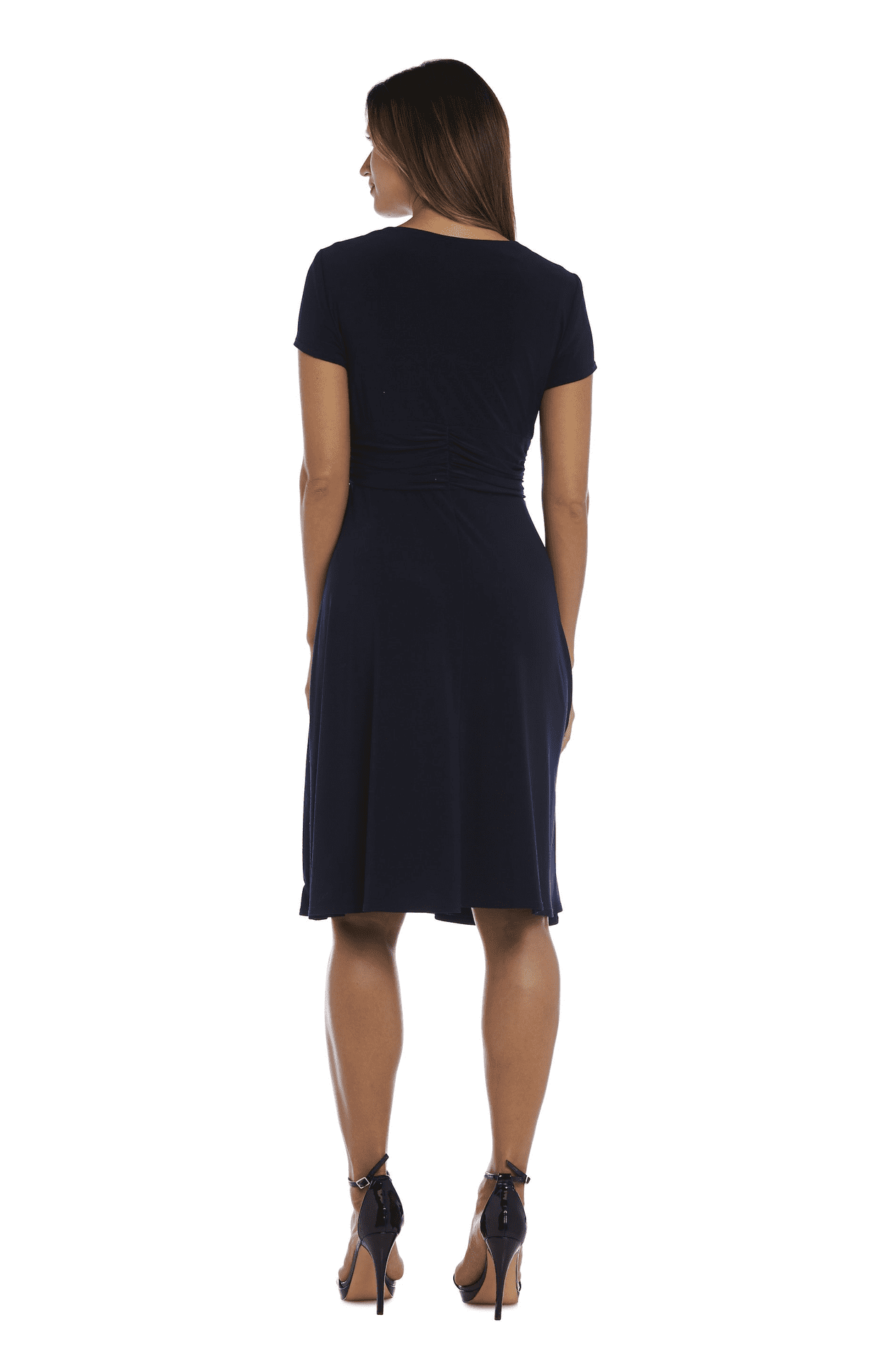 r&m richards short sleeve faux wrap dress RM Richards Petite Women's 4P Wine Short Sleeve Faux Wrap Dress, NWT