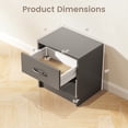 thumbnail image 3 of Gymax Table de Chevet 2 Pcs avec Tiroir Table d'Appoint avec Tiroir Coulissant Étagère de Rangement Ouverte Gris, 3 of 10