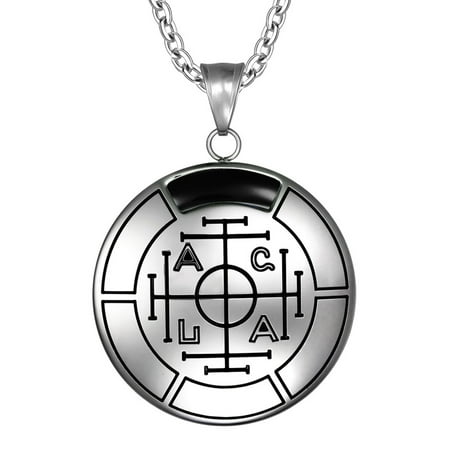 Onyx Strand Necklace Fortune Wealth and Success Magic Medallion Amulet Simulated Black Onyx Pendant 22 inch Necklace ()