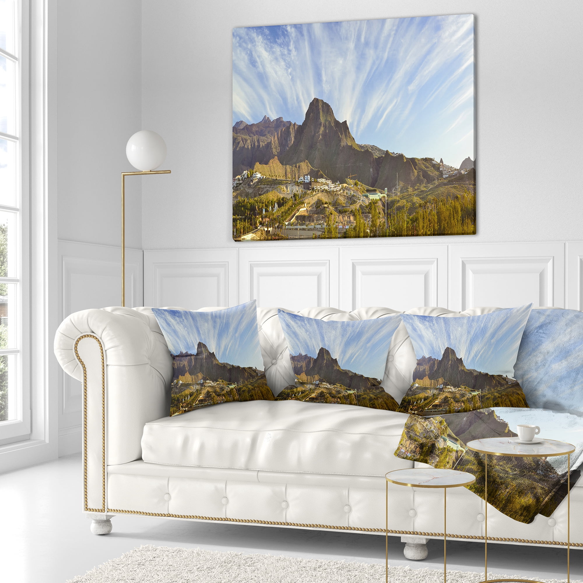 Designart Sunrise over EI Teide National Park - Landscape Printed Throw Pillow - 18x18