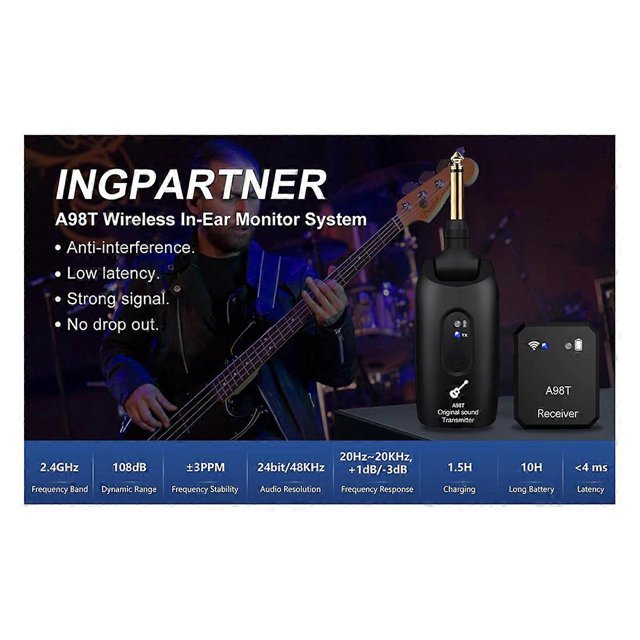 Wireless Guitar System Rechargeable 2.4G Digital Guitar Transmitter Receiver for Electric Guitar Bass Violin Accessories