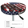 thumbnail image 4 of Fotbe USA Vintage Flag Tractor Pattern Stool Covers Round,Waterproof Round Bar Stool Covers Bar Chair Covers Washable Stool Cushion Slipcover for 12-14 Inch Chair-13 inch, 4 of 7