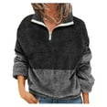 thumbnail image 2 of Fanxing 1/4 Zip Pullover for Women Fleece Lined Long Sleeve Sweatshirt Casual Plush Fluffy Zipper Pullovers Tops Activewear S/M/L/XL/XXL/XXXL/XXXXL/XXXXXL, 2 of 6