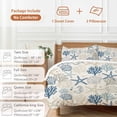 thumbnail image 6 of 3 Piece Blue Beige Coastal Duvet Cover Set Queen Size,Microfiber Comforter/Quilt Cover with Corner Ties and 2 Pillowcases,Summer Beach Starfish Coral Nautical Rustic Soft Bedding with Zipper Closure, 6 of 8