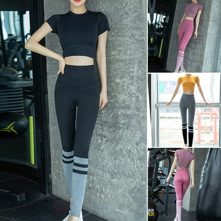 

Women s Nake Feeling High Waist Yoga Tight Pants Top Set Tummy Control Workout Running Yoga Clothes