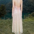 thumbnail image 3 of Vestido de noche largo ajustado con escote en V profundo y borlas para mujer, sexy, sin espalda, para fiesta en club nocturno, dama de honor, lentejuelas, 2022, 3 of 4