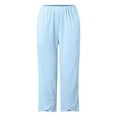 thumbnail image 4 of SNKSDGM Women's Plus Khaki Pants for Women High Waisted Cargo Pants Women Jeans Black Women Fashion Elastic Waist Pant with Pocket Loose Harem Pants Printed Crop Pants, 4 of 7
