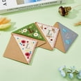 thumbnail image 4 of 4Pcs 4 Style Felt Embroidery Bookmarks Corner Page Marker with Kraft Paper Season Theme Square Letter L 96x96x3mm 1pc/style, 4 of 7
