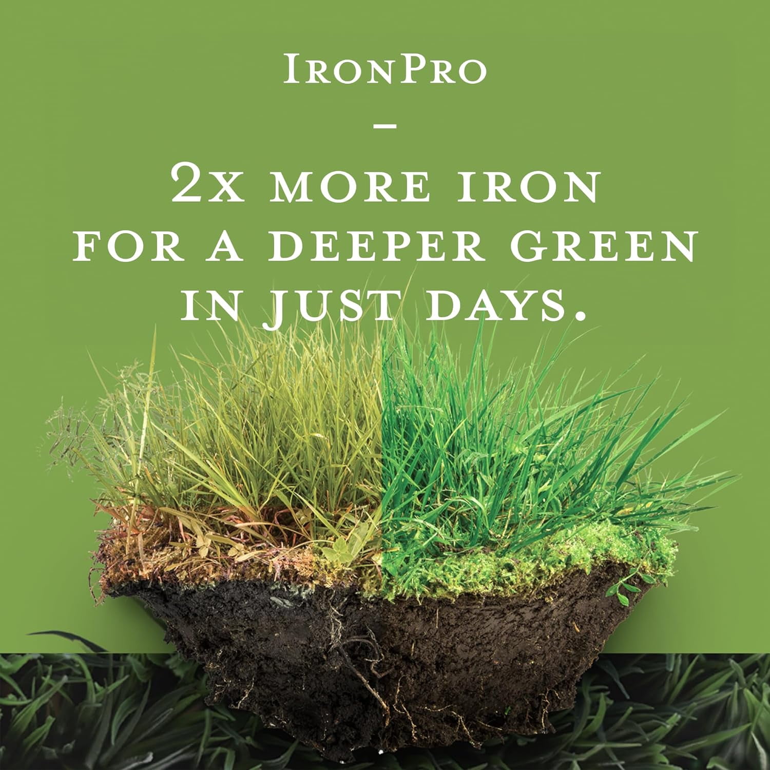 Earth Science IronPro Fast Acting Iron Supplement, 15 lb, Deep Green Results In Days, Use on Lawns, Flowers, Vegetables, & Shrubs, Non-Staining & Non-Burning