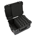 thumbnail image 1 of SKB Microphone Hard Case, 24-Slot Foam Interior with Cable Storage and Wheels, 1 of 9