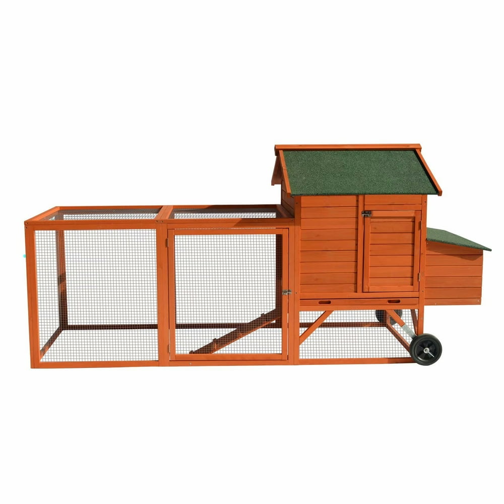 Kinbor 96in Outdoor Wooden Chicken Coop Hen House with Run Removable