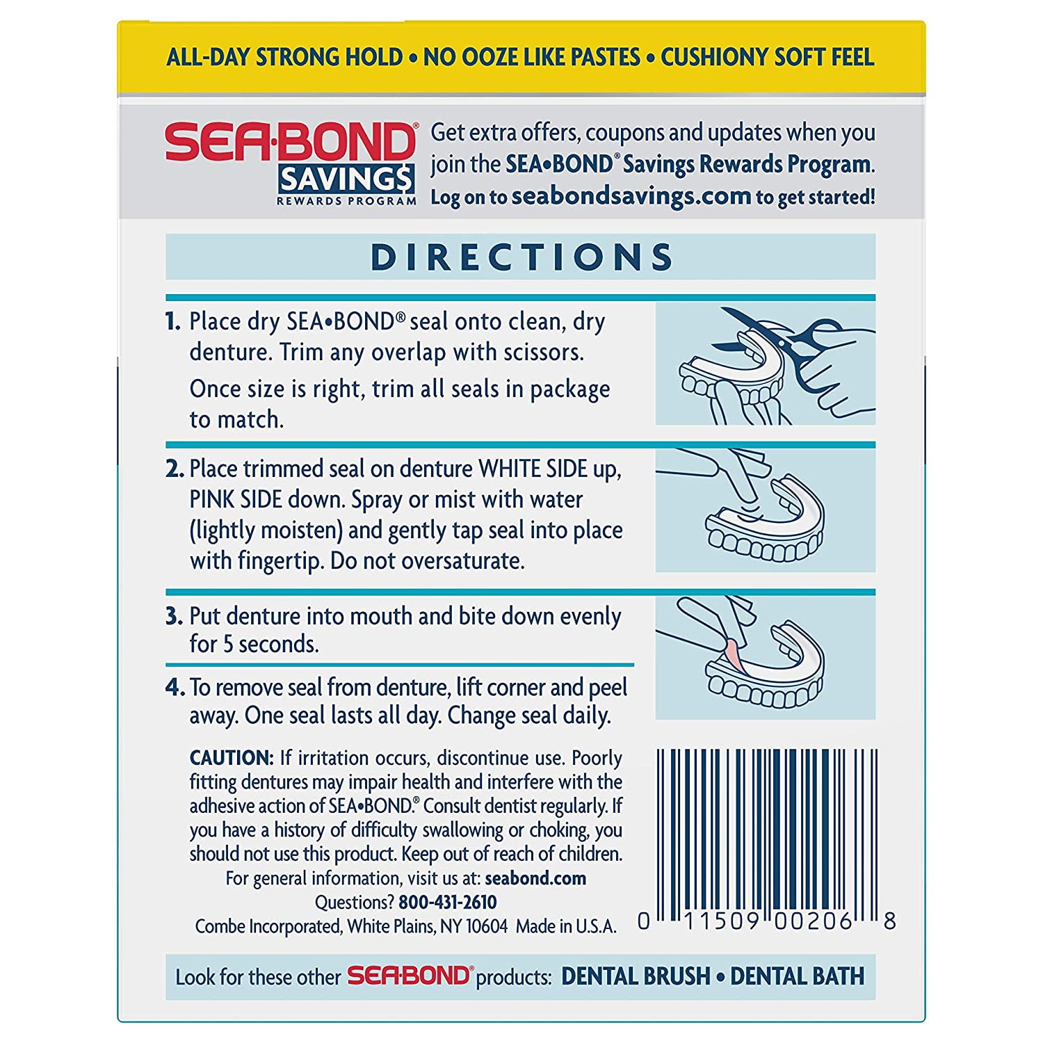 Sea Bond Lower Denture Adhesive Wafers, Zinc-Free, Fresh Mint Ingredients -  CVS Pharmacy