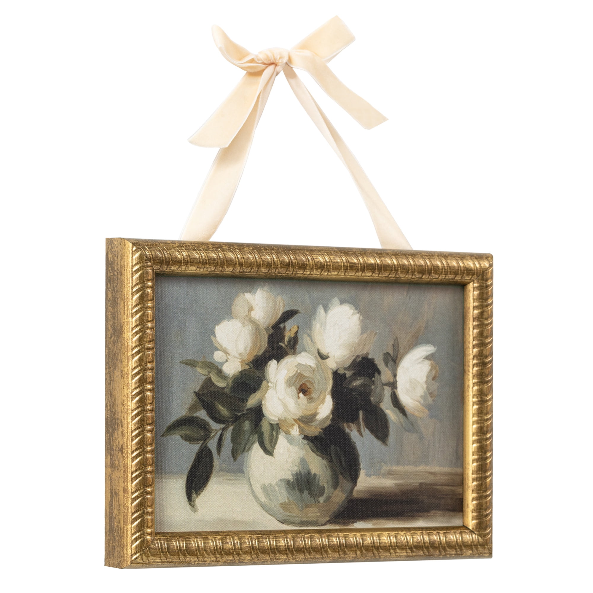 My Texas House Spring Art fresh cut bouquet Framed Canvas w/Velvet Hanger 8x6