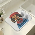 thumbnail image 4 of Yayeee Dish Drying Mat for Kitchen Counter 16" x 18" Microfiber Super Absorbent Coffee Decorative Pad, Cute Dog Artist, 4 of 9