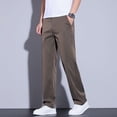 thumbnail image 2 of Kureaily Casual Pants Lightweight Breathable Stretch Straight Leg Trousers For Business Travel Comfortable Elastic Mens Casual Joggers Pants,33/(Brown), 2 of 5