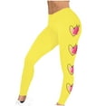 thumbnail image 4 of QATAINLAV Women's Valentine Day Leggings Fashion Heart Printed Tight Yoga Pants Milk Silk Soft Sport Elastic Tight Pants 2025 Valentines Gifts Yellow S Todays Sale, 4 of 7
