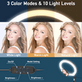 thumbnail image 6 of ZOMEI 10" RGB Ring Light w/63" Stand, Dimmable LED for Selfie/Makeup/Live, USB Powered, Phone Stand & Clamp, Portable, 6 of 10