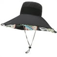 thumbnail image 2 of XINPING Womens Reversible Sun Hats Wide Brim Floral Roll Up Bucket Hat Packable UV Protection Travel Cap Beach Fishing Summer Hat, 2 of 5