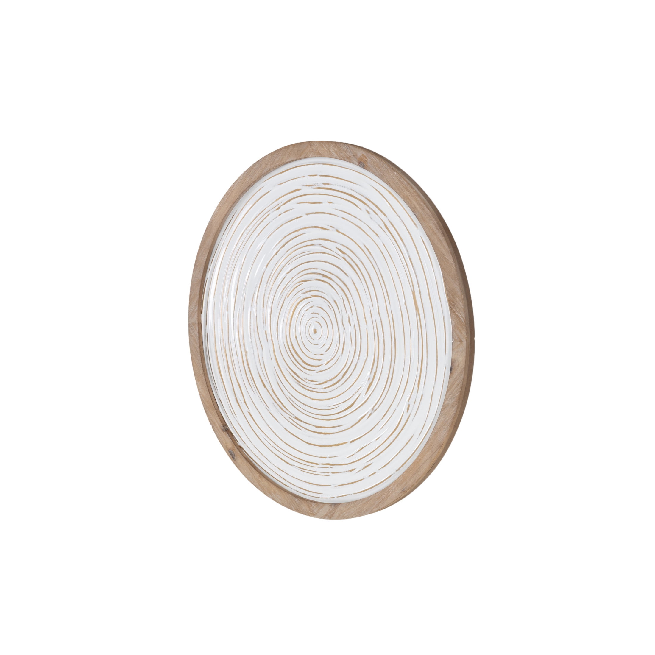 DecMode Brown Metal Handmade Starburst Wall Decor with White Swirl Center
