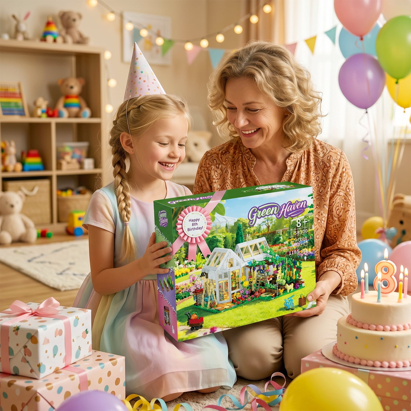WIDELAND Flower House Building Set, 1185 Pcs Botanical Garden Model Kit with LED Lights, Creative Building Toys Gift for Kids Ages 8+ Adults Plant Lovers