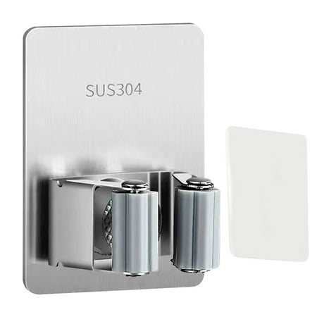 

Jygee Wall Mounted Broom Mop Holder Kitchen Utensil Rack Bathroom Adhesive Tools Clip Organizer Gray