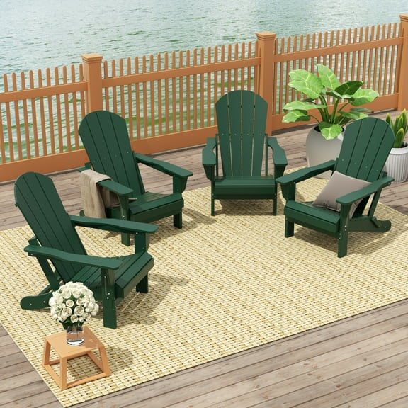 Paradise Outdoor Folding Poly Adirondack Chair (Set of 4)