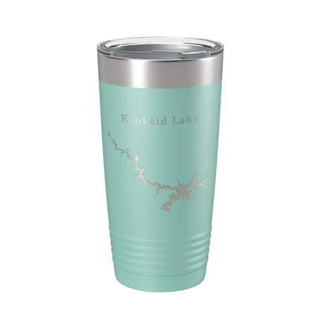 

Kinkaid Lake Map Tumbler Travel Mug Insulated Laser Engraved Coffee Cup Illinois 20 oz Teal
