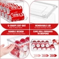 thumbnail image 3 of Stackable Refrigerator Organizer, Soda Can Dispenser Pop Cans Container Beverage Holder with Lid for Fridge, Freezer, Kitchen, Clear Plastic Storage Bins-Holds 10 Cans Each (One), 3 of 7