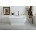 thumbnail image 3 of Aqua Eden VTSQ663124 66-Inch Acrylic Oval Rectangular Double Ended Pedestal Tub with Drain (No Faucet Drillings) in Glossy White, 3 of 10