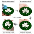 thumbnail image 2 of RYLABLUE Happy St. Patrick's Day Clover Set of 4 Round Coaster for Drinks, Absorbent Ceramic Stone Coasters Cup Mat with Cork Base for Home Kitchen Room Coffee Table Bar Decor, 2 of 5