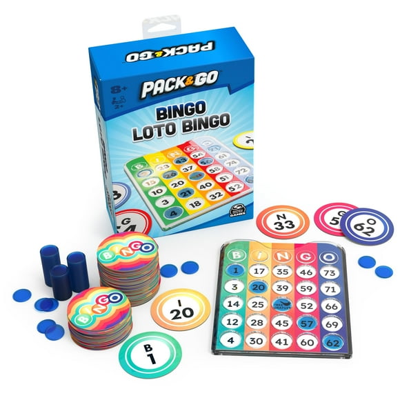 Juego de bingo Spin Master Games Pack & Go con Rainbow Chips