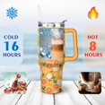 thumbnail image 4 of 40oz Yellow Lemon Pattern Stainless Steel Flip Straw Tumbler Spill Proof Travel Cup Double Wall Vacuum Insulated Coffee Mug with Top Handle, 4 of 6