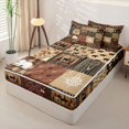 thumbnail image 3 of Erosebridal Cabin Patchwork Zipper Full Size Comforter Sets with Fitted Sheet and 2 Pillowcases,Deer Bear Woodland Print Zipper Bedding Set For Boys,Black Reversible,4 Pieces, 3 of 5