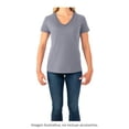 thumbnail image 4 of Playera Fruit Of The Loom para Mujer, Cuello V Manga Corta Gris Jaspe Claro Talla  EG, 4 of 4