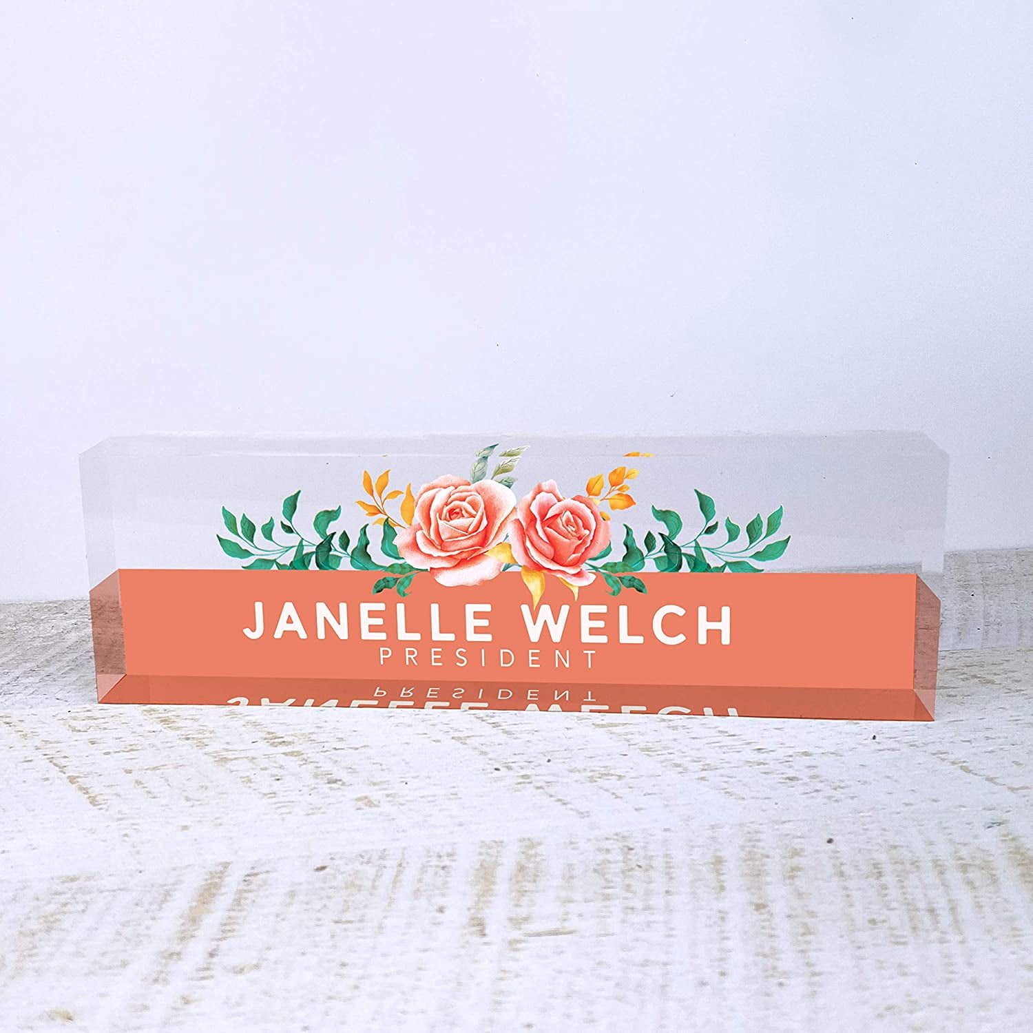 Custom Acrylic Desk Name Plate – 8x3 Inch Personalized Block With Logo For Office, Teacher, Or Coworker Gift (Purple Dream)