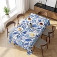 thumbnail image 3 of Boho Blue Floral Table Cloth Waterproof Tablecloths, Farmhouse Botanical Vintage Paisley Flower Tablecloth Dining Table Cover for Kitchen Party Tabletop Outdoor, Rectangle Tablecloth 54x108 Inch, 3 of 9