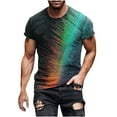 thumbnail image 2 of Fnnxeal Mens Green 3D Galaxy Print Quick Dry T-Shirt Moisture Wicking Stretchy Crew Neck Gym Tee Big and Tall Sizes 5XL 6XL 7XL Short Sleeve,Size 3XL, 2 of 5