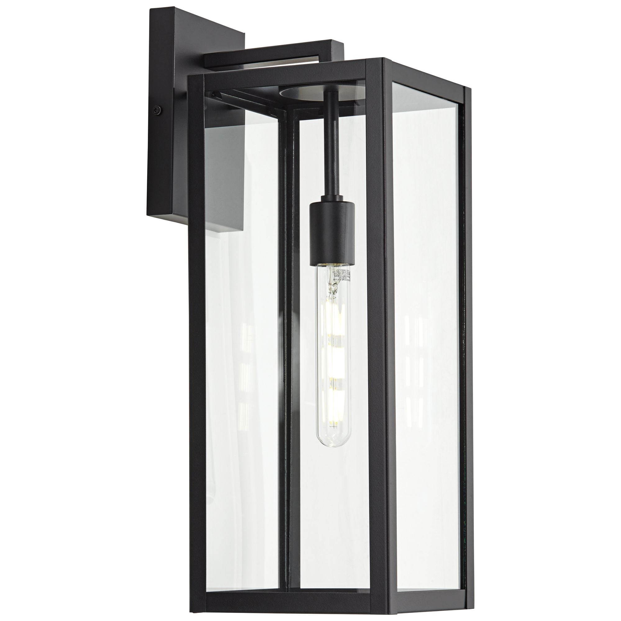 John Timberland Titan Modern Outdoor Wall Light Fixture Mystic Black 20" Clear Glass for Post Exterior Barn Deck House Porch Yard Patio Home Outside