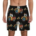 thumbnail image 3 of Uemuo Cartoon Tractor Pattern Mens Swim Trunks Quick Dry Board Shorts with Mesh Lining, Stretch Beach Shorts Quick Dry No-Chafing Board Shorts-3X-Large, 3 of 9