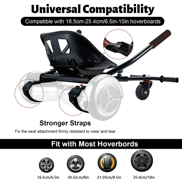 Hoverboard seat Attachment Hoverboard go Kart for Adults Kids Accessories to Transform Hoverboard into go cart Hover carts for self Balancing