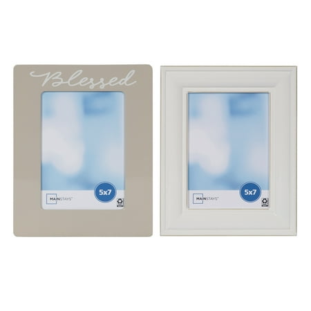 Mainstays 5x7 Multi-Color Tabletop Picture Frames, Set of 2