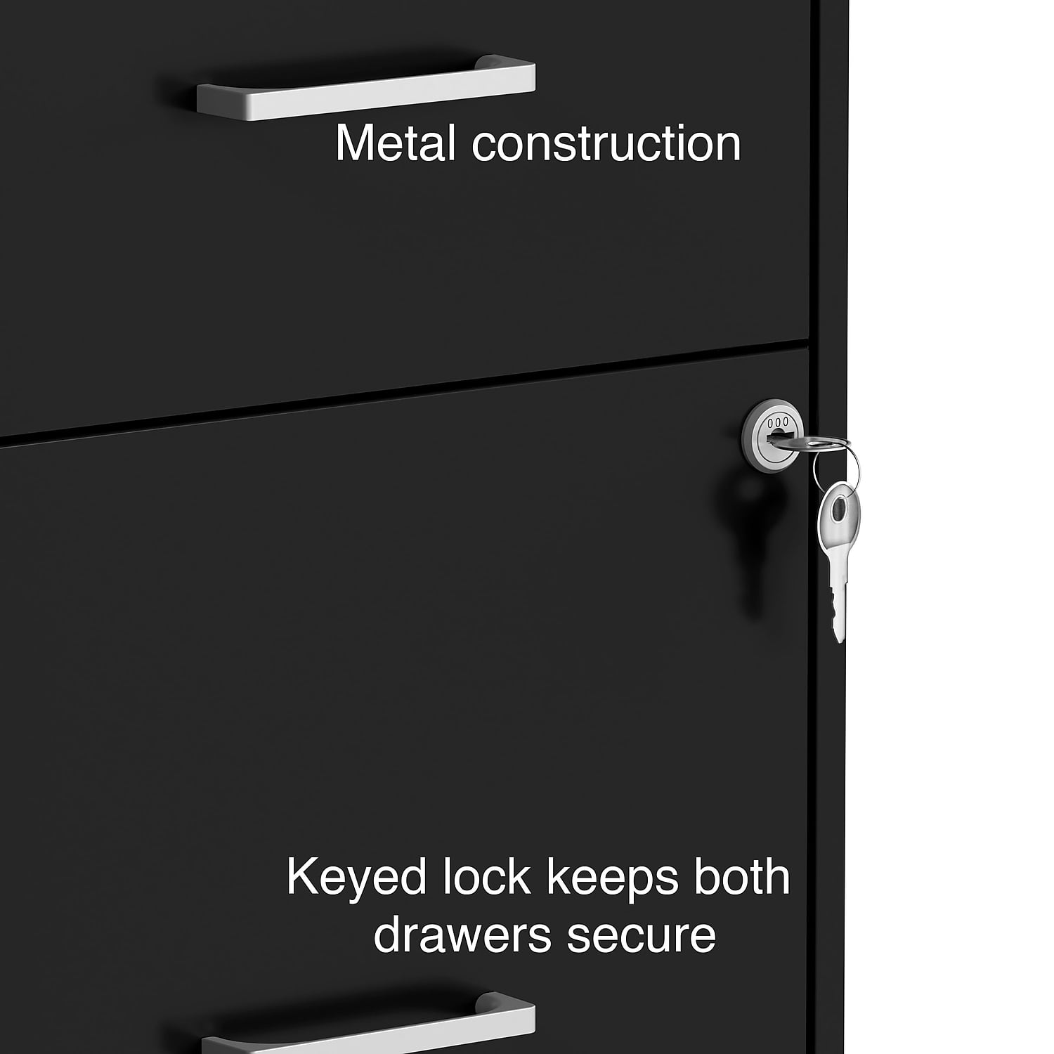 Staples 2-Drawer Vertical File Cabinet Locking Letter Black 18"D (52149) 2806262