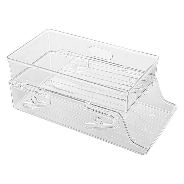 Kitchen Racks and Shelves for Storage Self-Signed Refrigerator Beverage Storage Box Double-Layer Foldable Rolling Beverage Beer Storage Box Kitchen Rack