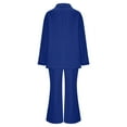 thumbnail image 6 of Ashirexll Outfits for Women, Two Piece Sets for Women, Solid Color Matching Long Sleeve Button Coat and Trousers Sophisticated Suit Set, 6 of 7