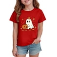thumbnail image 5 of xaweyi Casual Crew Neck Short Sleeve Tee for Girls Cute Cartoon Print Fashion Kids Halloween Tshirt, 5 of 7